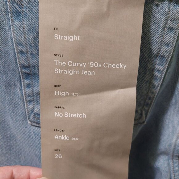 Everlane Women's Curvy 90s Cheeky Straight Jean Vintage Sunbleached Blue Size 26 - Picture 6 of 12